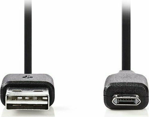 Nedis Regular USB 2.0 to micro USB Cable Μαύρο 1.0m (CCGP60500BK10)