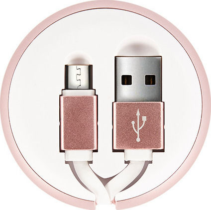 Richmond & Finch Retractable USB 2.0 to micro USB Cable Λευκό 0.9m (CW-014)