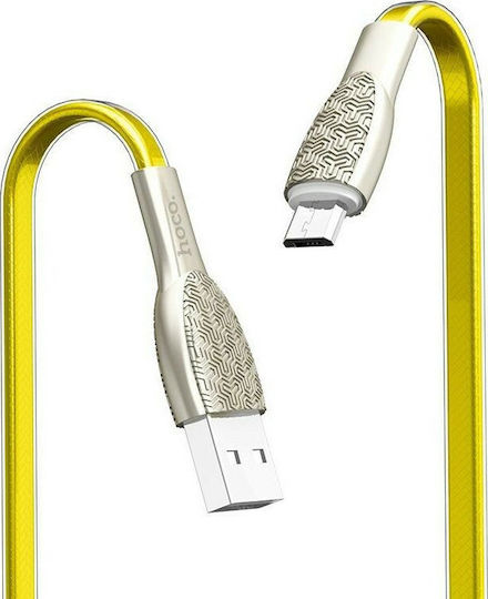 Hoco Flat USB 2.0 to micro USB Cable Χρυσό 1.2m (U52 Bright)