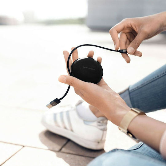 Vonmählen Braided / Retractable USB 2.0 to micro USB Cable Ασημί 1m (E070P0014)