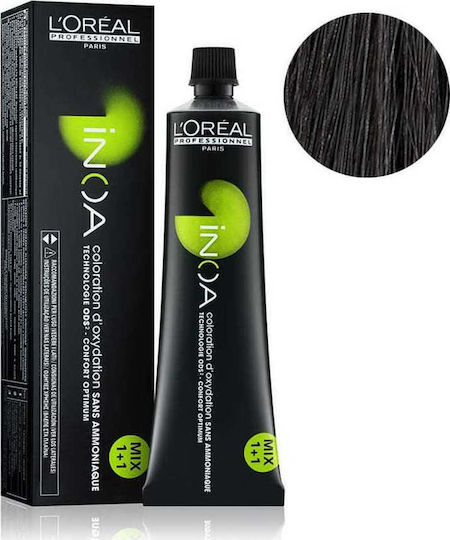 L'Oréal Professionnel Inoa Βαφή Μαλλιών Χωρίς Αμμωνία 4.0 Καστανό Βαθύ 60ml