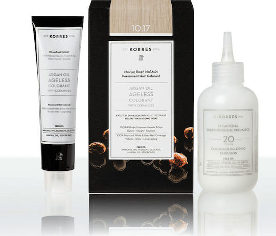 Korres Argan Oil Ageless Colorant with Ceramides Βαφή Μαλλιών Χωρίς Αμμωνία 10.17 Ξανθό Πλατίνας Μπεζ 50ml