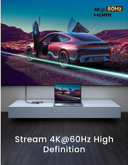 Ugreen CM511 USB-C Docking Station with HDMI 4K PD Silver