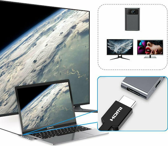 Choetech HUB-M14 Docking Station with Dual USB-C HDMI 4K PD and Support for 2 Monitors Gray