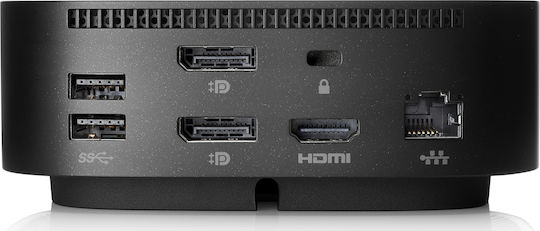 HP G5 Essential USB-C Docking Station with HDMI/DisplayPort 4K PD Ethernet and Support for 2 Monitors Black
