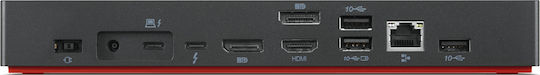 Lenovo ThinkPad Thunderbolt 4 Docking Station With HDMI DisplayPort 4K PowerDelivery Ethernet And Connection 3 Monitors Black