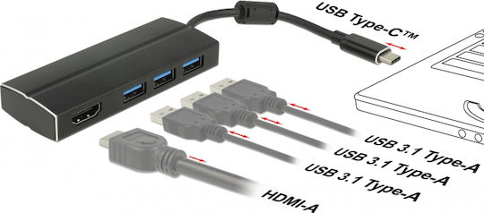 DeLock USB-C Docking Station mit HDMI 4K Schwarz (63931)