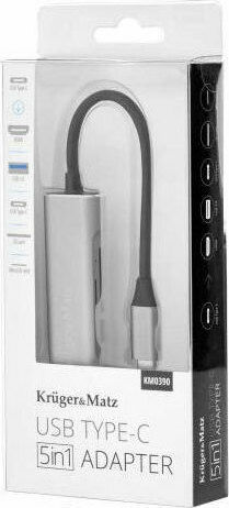 Kruger & Matz USB-C Docking Station mit HDMI 4K PD Silber (KM0390)