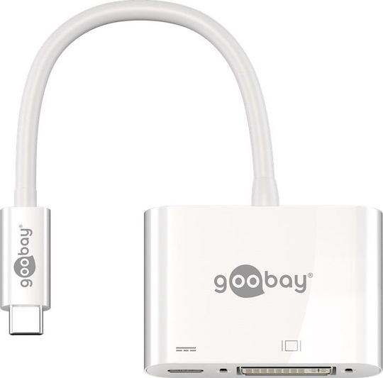 Goobay USB-C Docking Station με PD Λευκό (62108)
