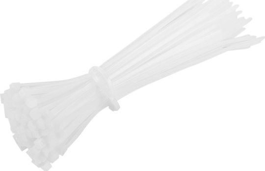 V-TAC Δεματικά Καλωδίων Πλαστικά 100mmx2.5mm σε Λευκό χρώμα (100τμχ) (11159)