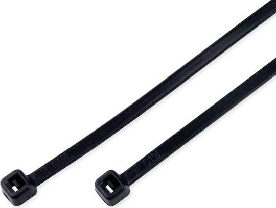 Benman Δεματικά Καλωδίων Πλαστικά 370mmx7.6mm σε Μαύρο χρώμα (100τμχ) (70957)