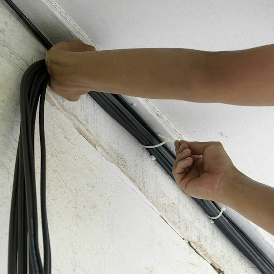 V-TAC Δεματικά Καλωδίων Πλαστικά 100mmx2.5mm σε Λευκό χρώμα (100τμχ) (11159)
