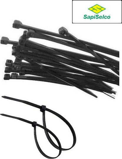 Sapiselco Δεματικά Καλωδίων Πλαστικά 450mmx7.5mm σε Μαύρο χρώμα (100τμχ)
