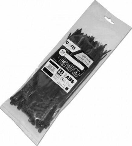 Com Δεματικά Καλωδίων Πλαστικά 250mmx3.6mm σε Μαύρο χρώμα (100τμχ) (05.307)