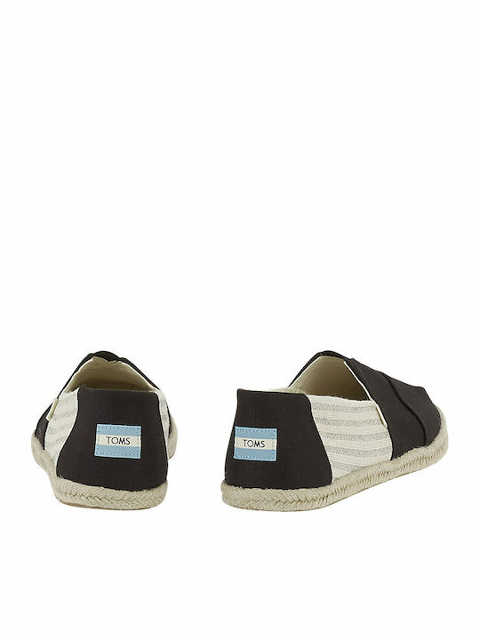 League Stripes Fabric Men's Espadrilles Black Ivy