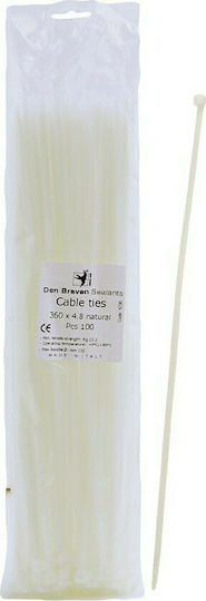 Bostik Den Braven Δεματικά Καλωδίων Πλαστικά 250mmx4.8mm σε Λευκό χρώμα (100τμχ) (2244)