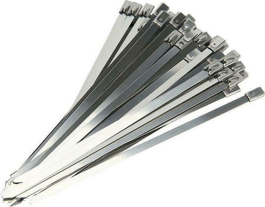 SAS Δεματικά Καλωδίων Πλαστικά 300mmx7.9mm σε Ασημί χρώμα (10τμχ) (100-06-005)