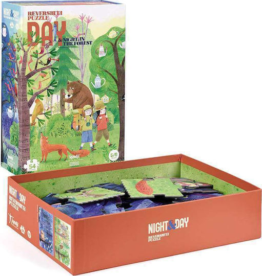 Kinderpuzzle Nacht und Tag im Wald für 5+ Jahre+ Jahre 54pcs Londji