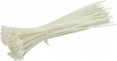 Sapiselco Kabelbinder Kunststoff 250mmx3.5mm in Weiß Farbe (100Stück) SEL.2.216
