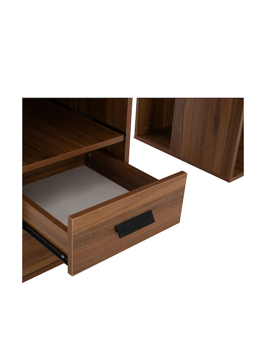Γραφείο Υπολογιστή Status Ξύλινο Walnut 120x55x76εκ.
