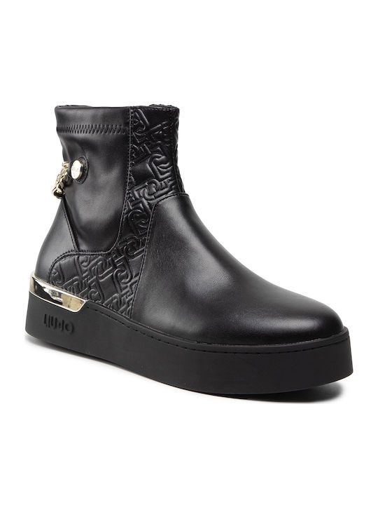 Liu Jo Leather Women's Ankle Boots Black