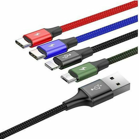 Baseus Rapid Series Braided USB to Lightning / Type-C / micro USB 1.2m 3.5A Cable Multicolour (CA1T4-B01)