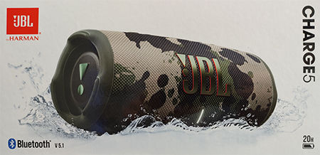 JBL Charge 5 Waterproof Bluetooth Speaker 40W with Battery Life up to 20 hours Squad