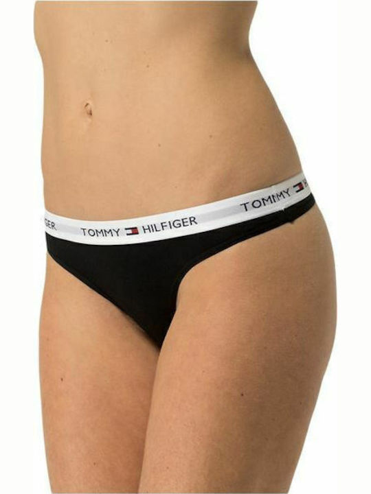 Iconic Βαμβακερό Γυναικείο String Μαύρο
