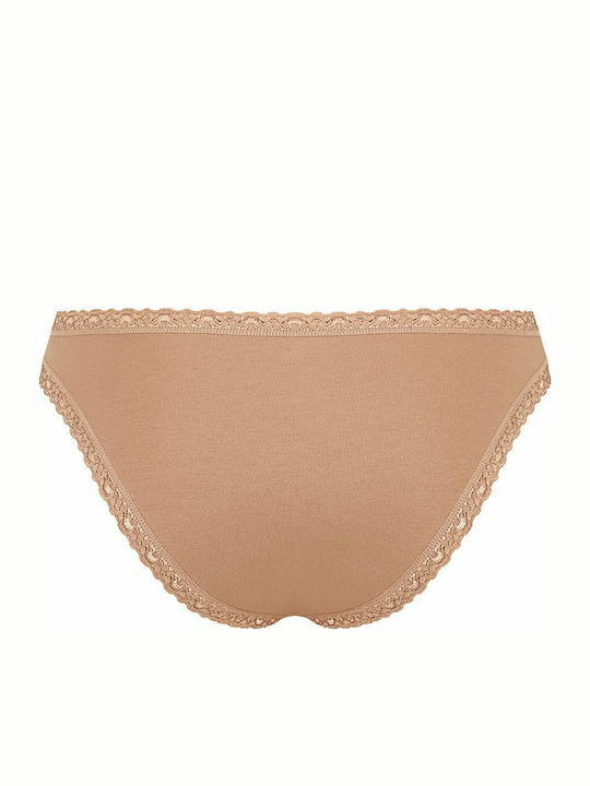 24/7 Tai Βαμβακερά Γυναικεία Slip 3Pack με Δαντέλα Μπεζ