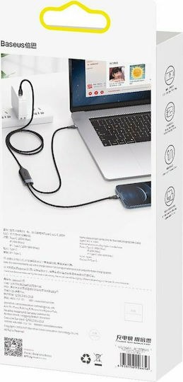 Baseus Flash Series Braided USB to Type-C / Lightning Cable 5A Μαύρο 1.2m (CA1T2-F01)