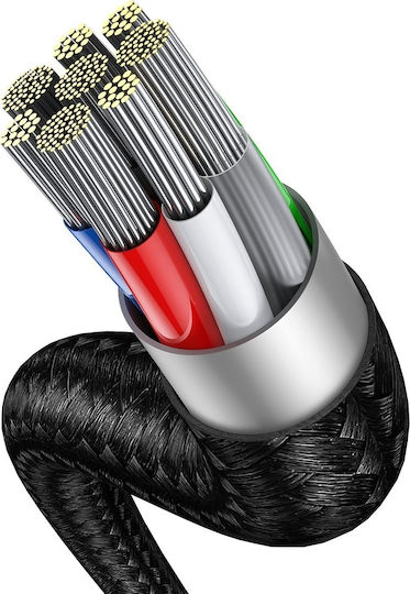 Baseus Flash Series Braided USB to Type-C / Lightning Cable 5A Μαύρο 1.2m (CA1T2-F01)