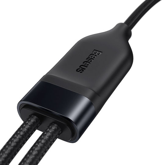 Baseus Flash Series Braided USB to Type-C / Lightning Cable 5A Μαύρο 1.2m (CA1T2-F01)