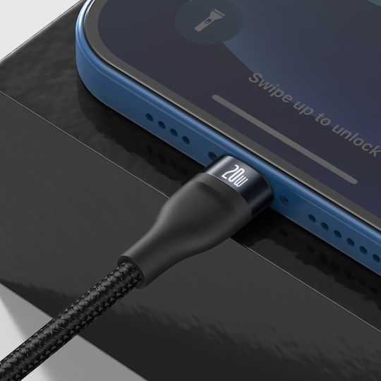 Baseus Flash Series Braided USB to Type-C / Lightning Cable 5A Μαύρο 1.2m (CA1T2-F01)