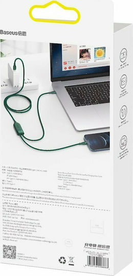 Baseus Flash Series Braided USB to Lightning / Type-C Cable 5A Πράσινο 1.2m (CA1T2-F06)