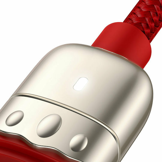 Baseus Tiger Braided USB to micro USB / Type-C / Lightning Cable 3.5A Κόκκινο 1.2m (CASX010009)