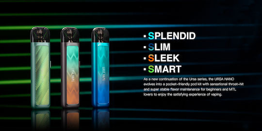 Lost Vape Ursa Nano Wave Black Pod Kit 2.5ml με Ενσωματωμένη Μπαταρία