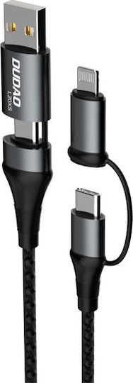 Dudao Geflochten USB zu Blitzschlag / Typ-C,TC-TC Kabel 2.4A Schwarz 1m (L20xs)