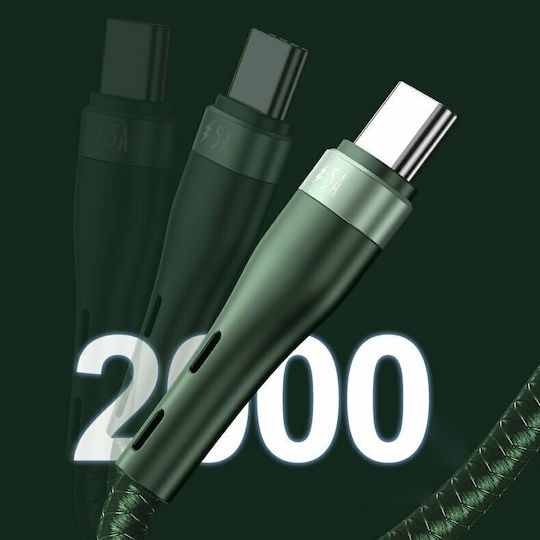 Proda Braided USB to Lightning / Type-C / micro USB Cable Μαύρο 1.2m (PD-B59th)