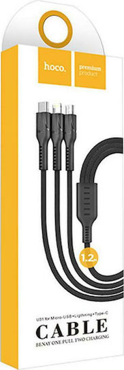 Hoco U31 Benay Braided USB to Lightning / Type-C / micro USB 1.2m Cable