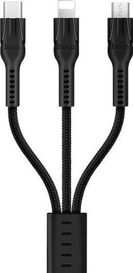 Hoco U31 Benay Braided USB to Lightning / Type-C / micro USB 1.2m Cable