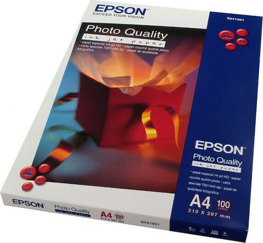Epson Photo Quality Φωτογραφικό Χαρτί Matte A4 (21x30) 102gr/m² για Εκτυπωτές Inkjet 100 Φύλλα