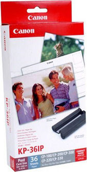 Canon KP-36IP Photo Paper Gloss A6 (10x15) for Printers Thermal Sublimation/Transfer 36 Sheets