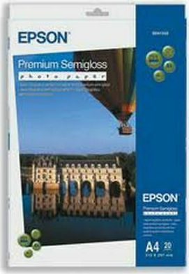 Epson Premium Semi Gloss Photo Paper A4 (21x30) 251gr/m² for Printers Inkjet 20 Sheets
