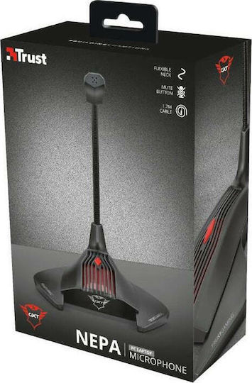 Trust GXT 239 Nepa Electret Μικρόφωνο 3.5mm Gooseneck για Φωνητικά