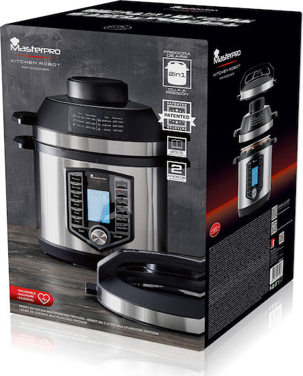 MasterPro Πολυμάγειρας 1500W με Χωρητικότητα 6lt Ασημί