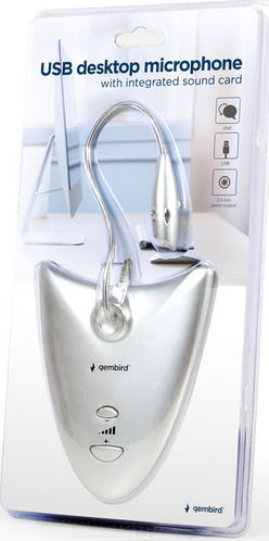 Gembird MIC-DU-01 Микрофон USB Настолен, гъвкава стойка в Сребрист Цвят