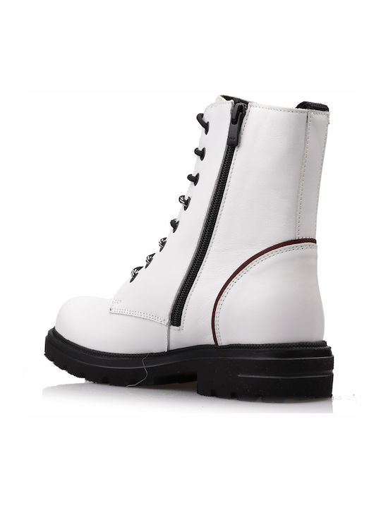 Leather Women's Ankle Boots White