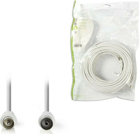 Nedis Antenna Cable Coax male - Coax female White 20m (CSGP40000WT200) 1pcs