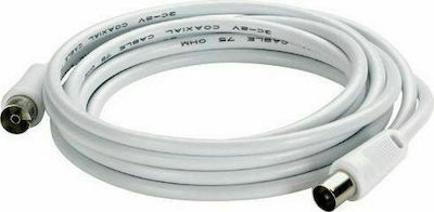 Legrand Cablu Antenă Coaxial de sex masculin - Coaxial de sex feminin Alb 5m (091025)