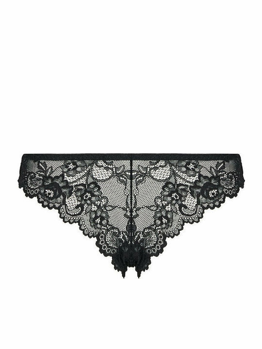 Tempting Women's String with Lace Black